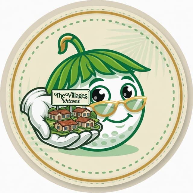 The Villages mascot — golf ball with a cluster of village homes
