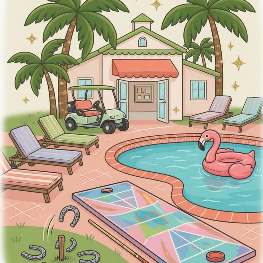 Whimsical illustration of Edenfield recreation center